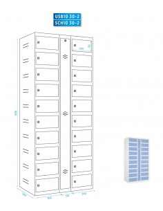 Taquillas con enchufes de carga o USB 2