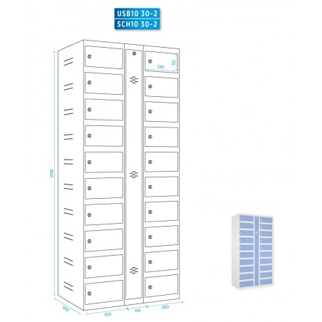 Taquillas con enchufes de carga o USB