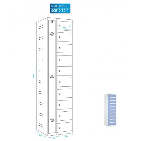 Taquillas con enchufes de carga o USB