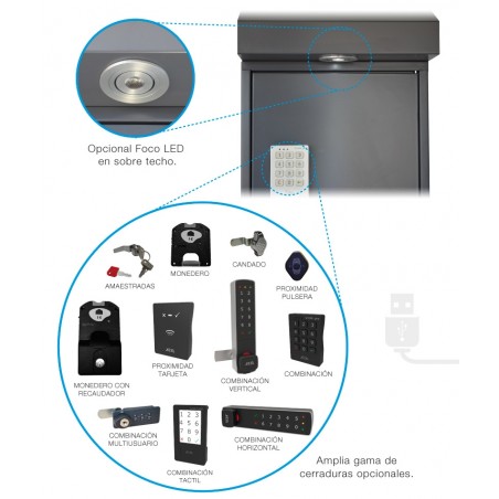 Taquillas carga móviles y tablets